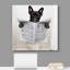 Animaux, mignon, bouledogue français lisant le journal sur la toilette, décoration sur toile, art mural-88363583