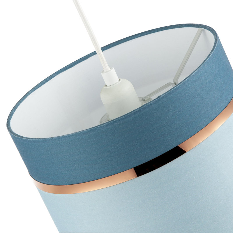 18cm H Fabric Drum Lamp Shade ( No Direct Attachment Method ) in Blue
