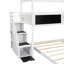 Charmant lit simple superposé au dessus d'un lit double avec rangement et tableau blanc-731207325-731207324
