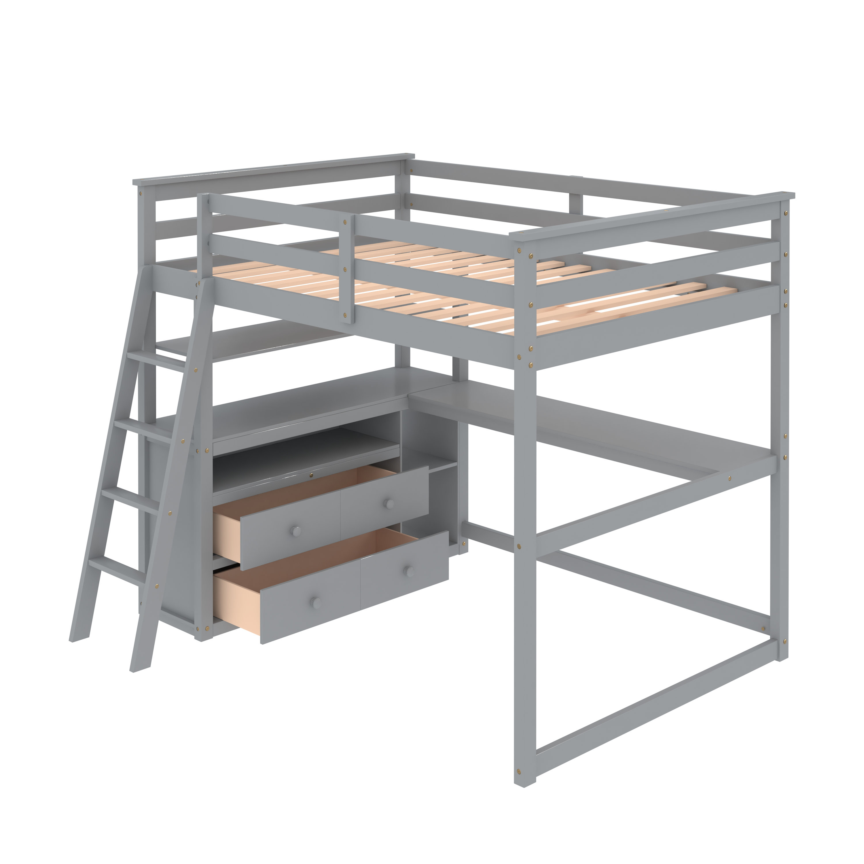 Harriet Bee Filmon Kids Full Loft Bed with Drawers | Wayfair