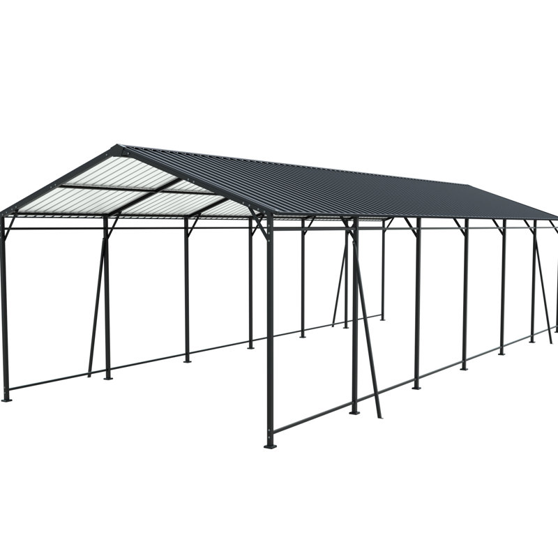 12*32 Ft, Large Outdoor Metal Carport, Galvanized Steel Frame, Stable On Various Surfaces, Parties, Trade Shows, Rust - Heavy Duty Ft Powder Coated Tube, Different Floor Types