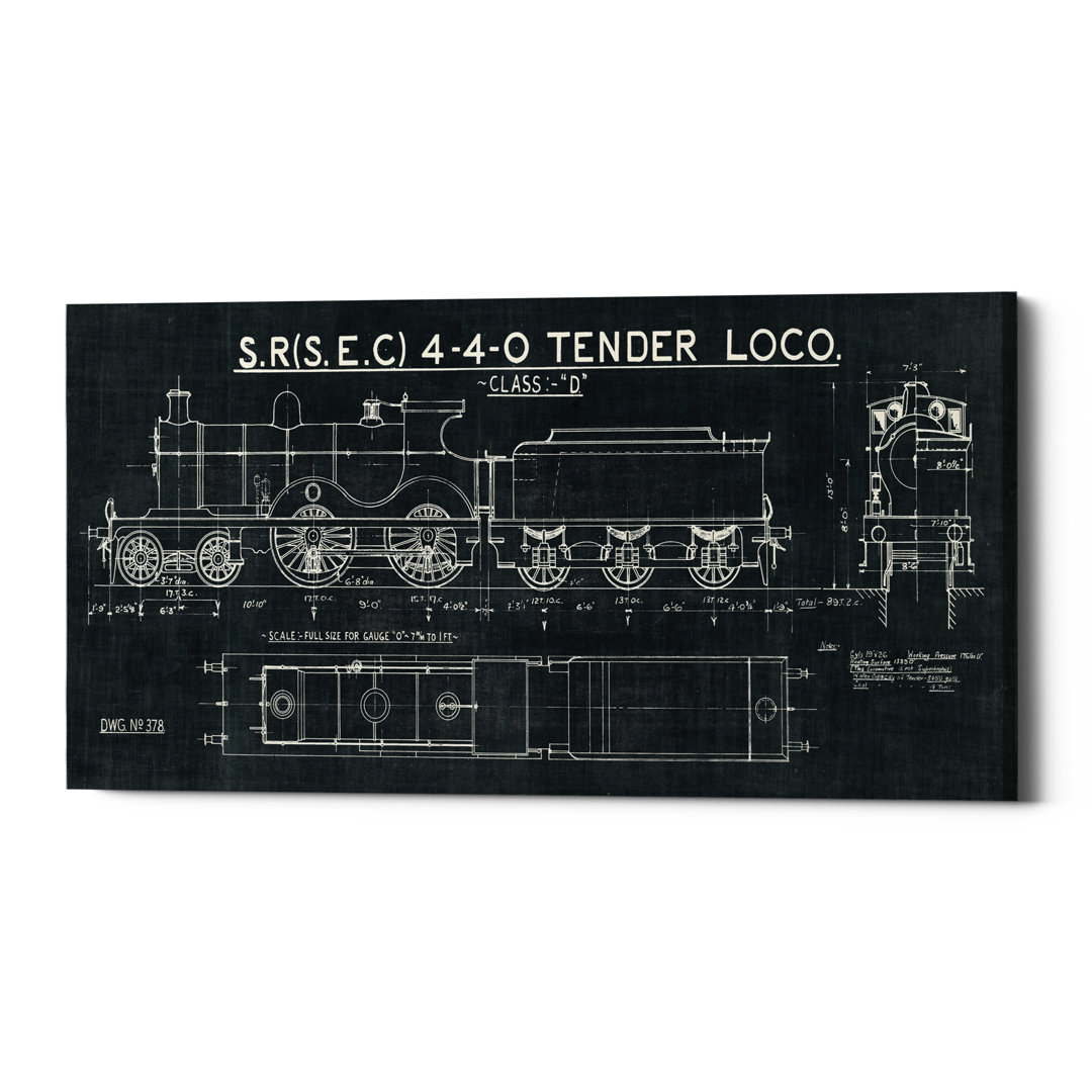 Train Blueprint " Train Blueprint II " by Wild Apple Portfolio Williston Forge 