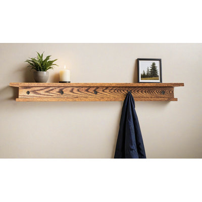 Rayne 3 Piece Oak Shelves With Hooks