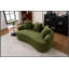 (Old Sku: W2231P292604) Canapé à compression, canapé courbé de style moderne pour petits espaces et appartements, chenille 30D sans assemblage, 3 coussins décoratifs. Vert.