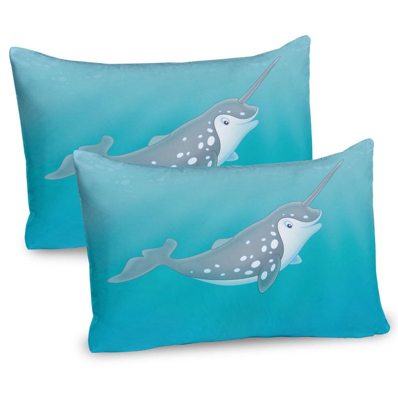 Dessin de 2 taies décoratives Ambesonne Narwhal, H 20 po x l 36 po