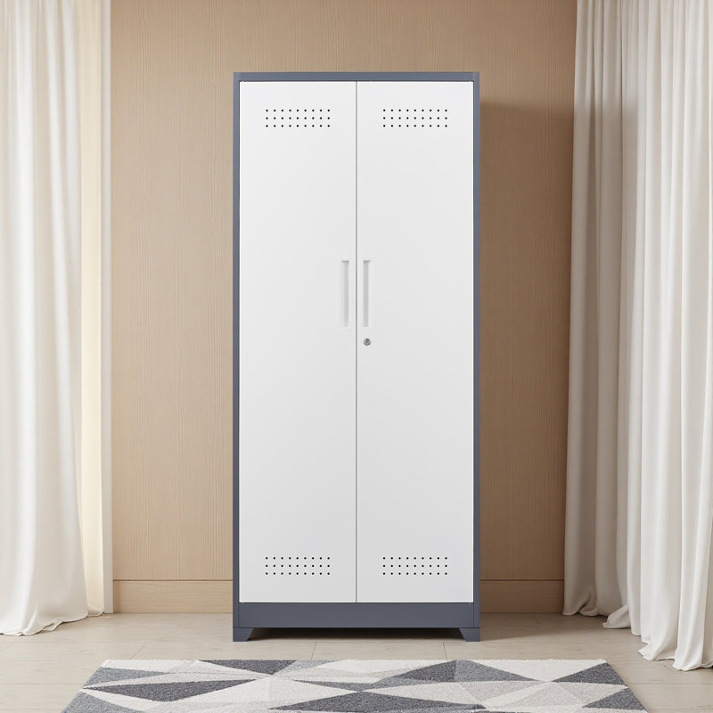 Casiers en métal, armoires à outils de nettoyage avec portes verrouillables, armoires de rangement pour outils à haut balai, tablettes réglables, grandes armoires pour cuisines, bureaux, magasins. (72,8 pouces)