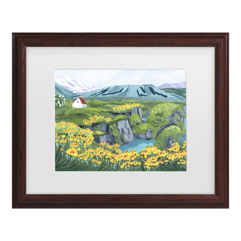 Bolog Sarah Gesek Arnarstapi Matted Framed Art, 13.75" H x 16.75" W, Walnut Framed
