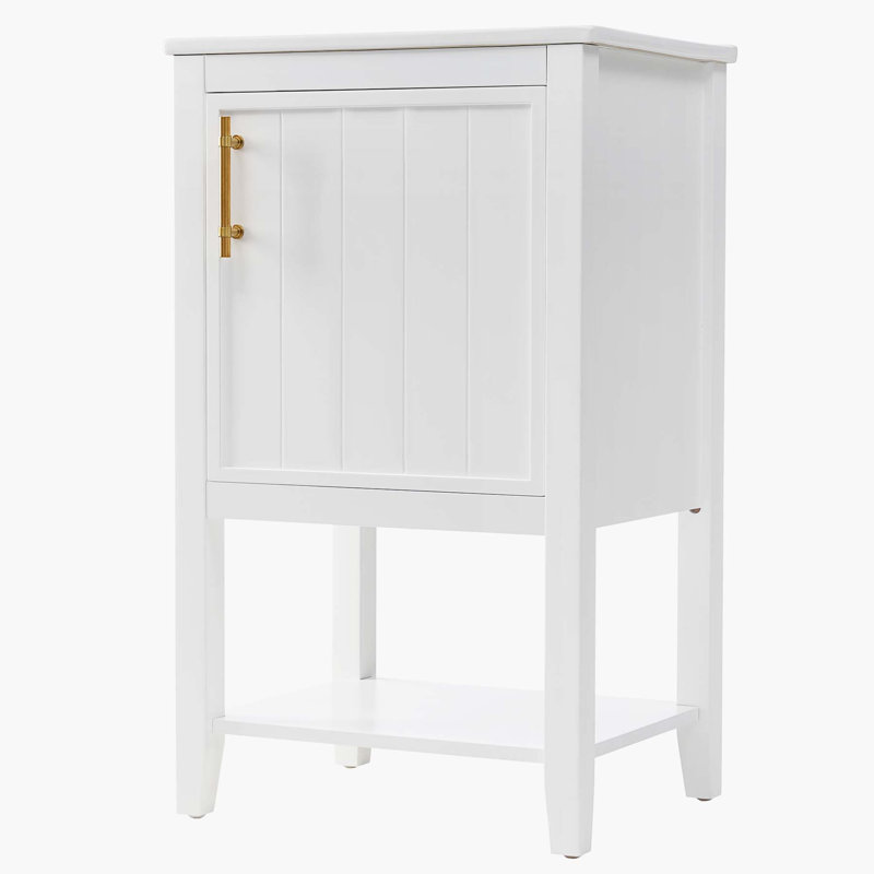 33.5" H X 20" W X 15.5" D 20'' Single Bathroom Vanity with Top, White