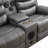  3-Piece Manual Reclining Sectional With LED Lights, Bluetooth Console And Drop-Down Table - Faux Leather Sofa-117045783