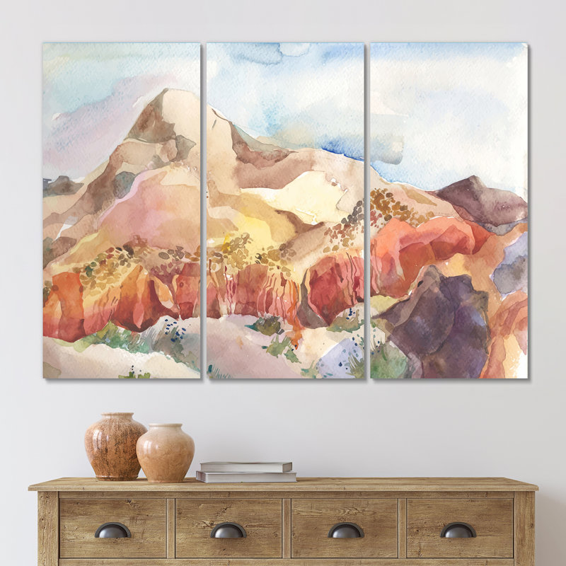 Paysage de montagne en automne - reproduction d'art sur toile traditionnelle, H 28 po x l 36 po x P 1 po