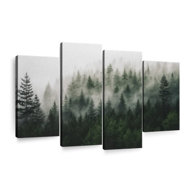 «Fog Envelopped Forest», ensemble de 4 reproductions sur toile par Cindy C