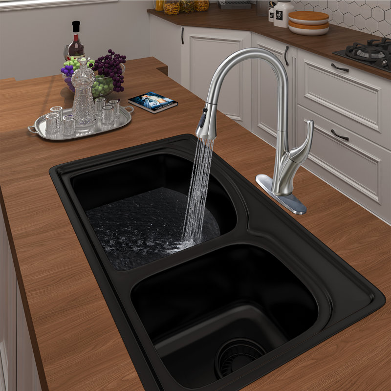 Robinet de cuisine rétractable à poignée simple, Argent