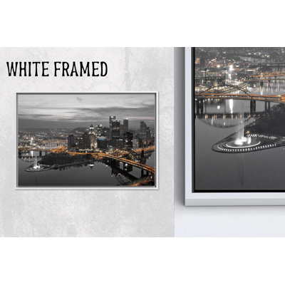 «Pittsburgh Pennsylvania Night», reproduction d'art sur toile, art mural panoramique 1P