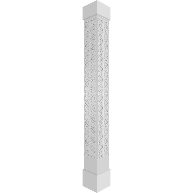 Hampton Square non-effilé avec colonne standard capitonnée et base standard, H 108 po x l 11,625 po x P 11,625 po