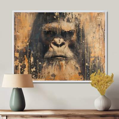 Noir et brun antique Bigfoot - Bigfoot Wall Art Living Room