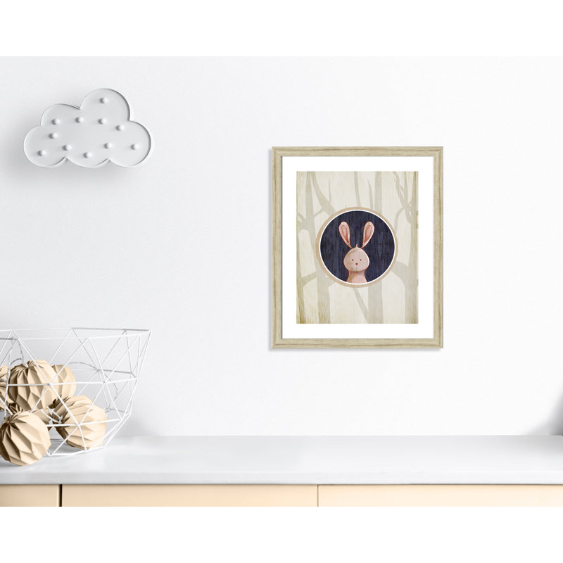 «Juvenile Forest Animals», impression sur papier, H 24,5 po x l 20,5 po x P 0,6 po, Beige Flat Framed