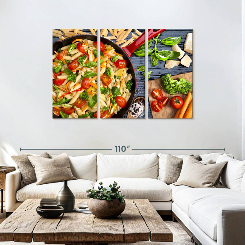 Yarlin Spring Vegetables Pasta, 48" H x 74" W
