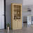 Bar Cabinet With 4-Bottle Rack, Upper Glass Holder And Dual Door Design-529255986
