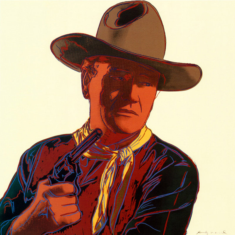 Cowboys et Indiens: John Wayne, H 15 po x l 15 po