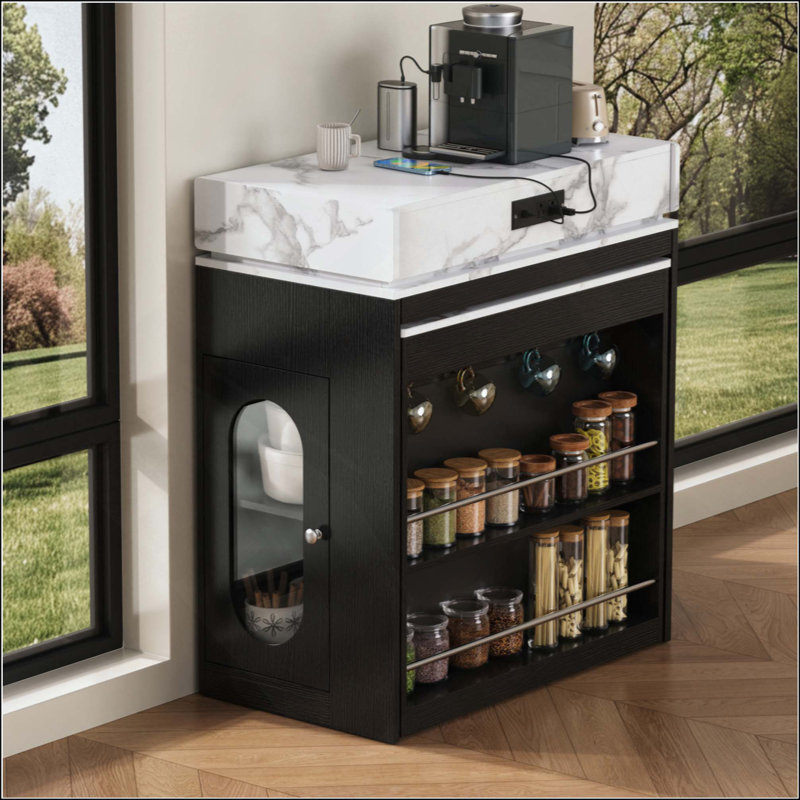 Extendable Dining Table With Folding Tabletop, Bar Table With Drawers And Power Outlet, Kitchen Island With Wheels And Hooks, Sideboard For Kitchen And Dining Room