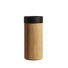 Armoire cylindrique autoportante 16 po Tanesha avec lavabo à surface solide ronde noire sans trou de robinet, grain de bois naturel