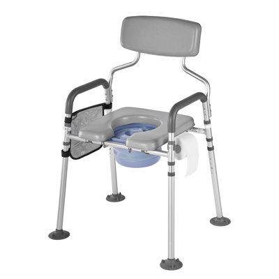 Siège de toilette surélevé 4-en-1 Bedside Commode Chair 500 lb