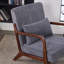 Chaise rembourrée en polyester de style Mid-Century avec structure en bois massif, gris froid-1926217752-1926217767
