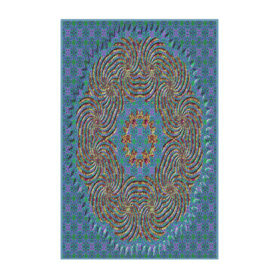 Tapis décoratif bleu