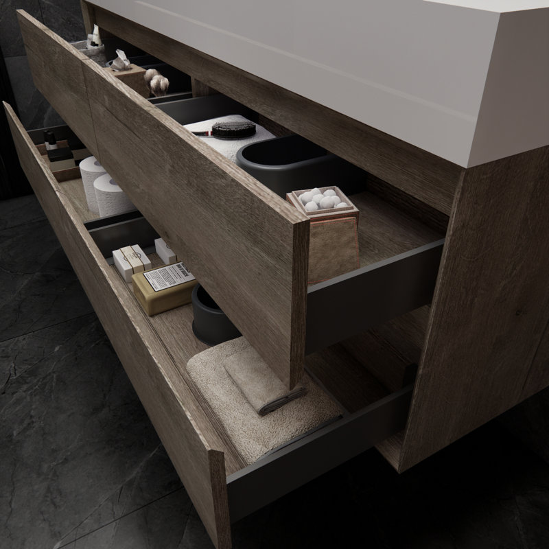 Ensemble de meuble-lavabo simple 59 po Albizu, Gris