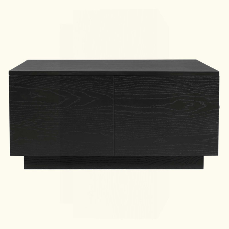 Square Coffee Table With 4 Drawers, Black
