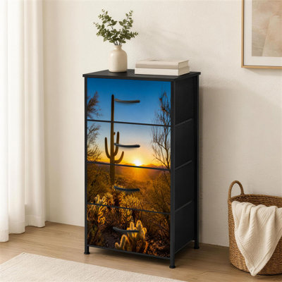 Commode à 4 tiroirs pour chambre à coucher coucher de soleil du désert
