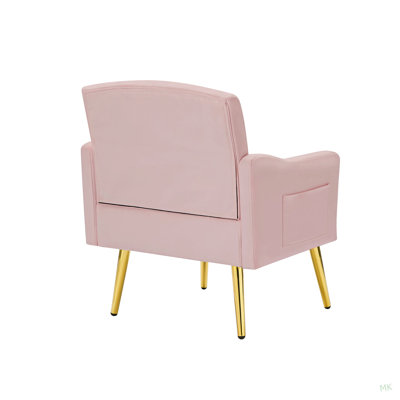 PINK velvet armchair with metal  legs