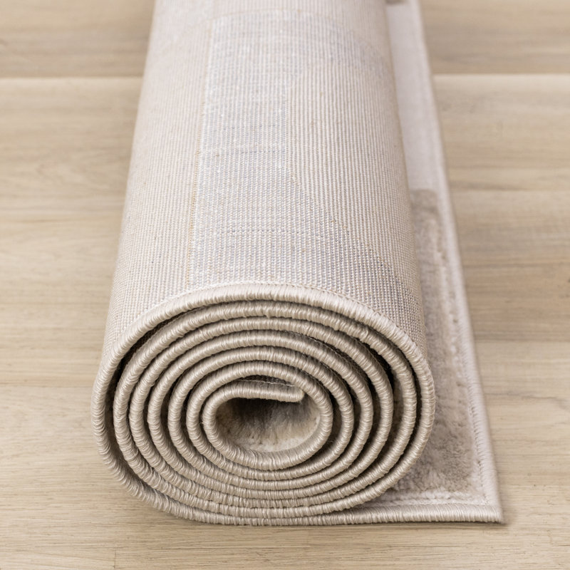Tapis beige à pois crème Trinesha, Rectangle 7 pi 10 po x 10 pi 6 po