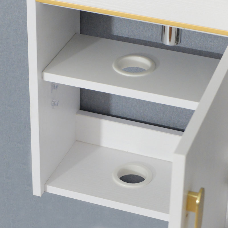 Ensemble de meuble-lavabo mural simple 17 po Mikaelah, Blanc