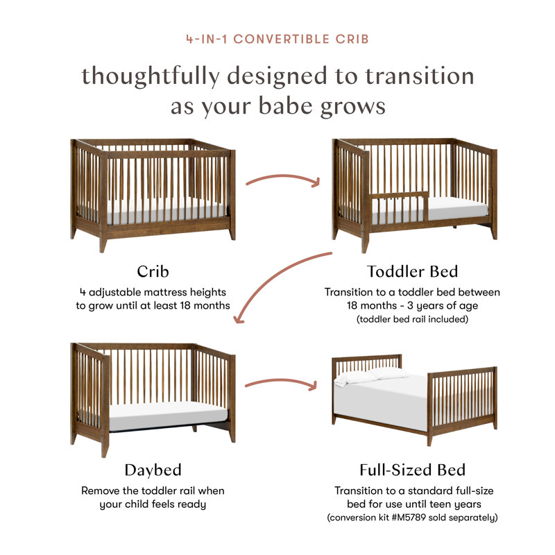 Sprout 4-in-1 Convertible Crib, Natural Walnut