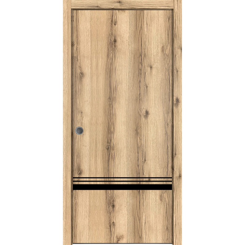 Porte de grange en bois massif massif, Chêne, 24 po x 84 po