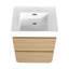 Ensemble de meuble-lavabo 24 po avec lavabo simple, meuble-lavabo encastré avec tiroir double, meuble-lavabo sur pied autoportant, bois d'ingénierie