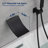 Male NPT Waterfall Shower Head With Handheld,Matte Black Bathtub Shower Faucet With High Flow Wall Mount Tub Faucet,Single Handle Bathroom Tub Mixer Tap Hand Shower System With Curved Spout Commercial