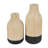 Elwee Wood Color block Decorative Light Brown Vase with Black Bases Set