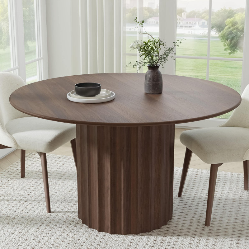 Table de salle à manger en bois massif, Noyer, H 30 po x L 52 po x l 52 po