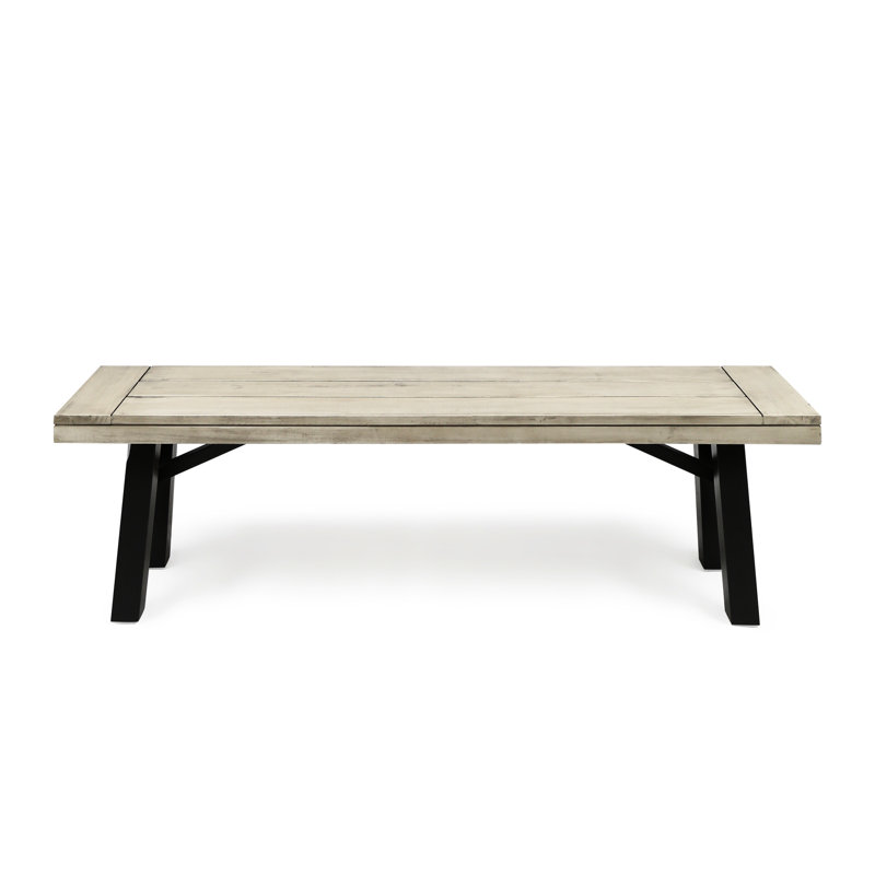 Wood Bench With Grey Finish, Weather Resistance And Delicate Slat Panels In Grey, Classic Panel Design, 600 Lbs Capacity