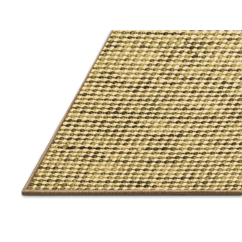 Tapis brun uni en laine et polyester tissé à la machine Dila, Rectangle 2 pi x 3 pi