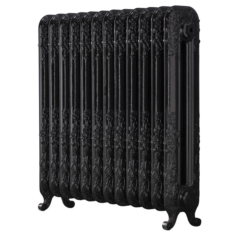 Aanya Horizontal Radiator, Black Primer, 794mm H x 814mm W x 175mm D