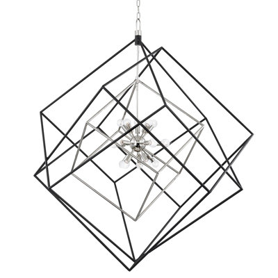 Roundout - luminaire suspendu 15 lumières - laiton vieilli / finition noire