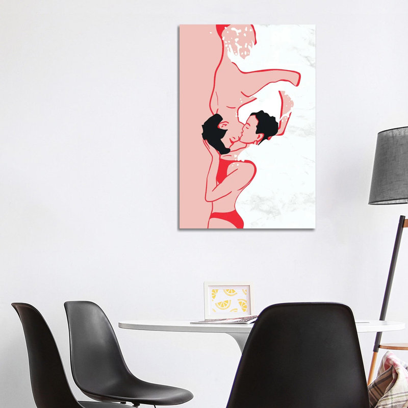 Ethereal Kiss In The Waves by Kintsugi99 - Gallery-Wrapped Canvas Giclée on Canvas, 101.6 cm H x  66.04 cm W  x  1.905 cm D