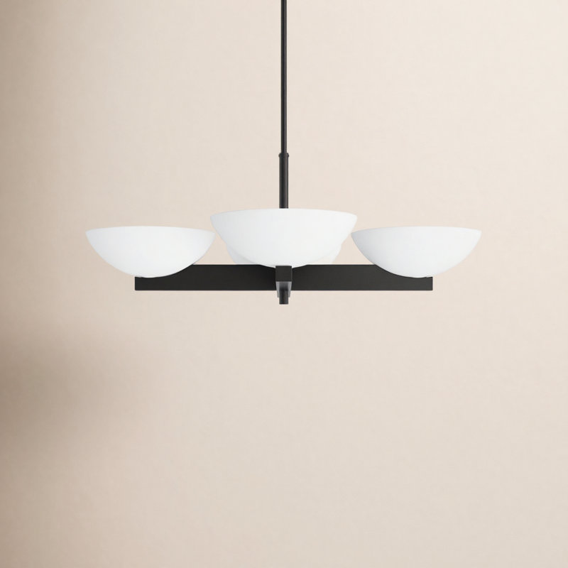 4-Light Chandelier, Noir