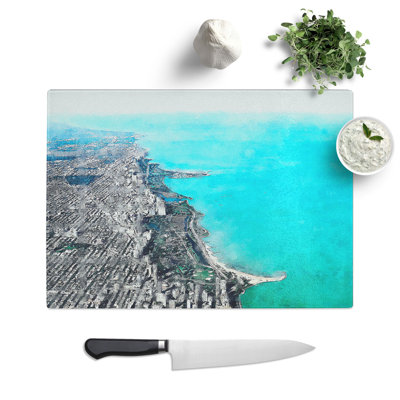 View of Doha in Qatar Painting Chopping Board