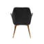 Chaise de salle à manger Odetta avec accoudoirs, velours, pieds chromés dorés-749448925