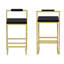 Tabourets de bar modernes à hauteur de comptoir en velours doré et noir, bas, de 2, et de longue durée, tabourets de salle à manger rembourrés, base, guide d'installation rapide disponible