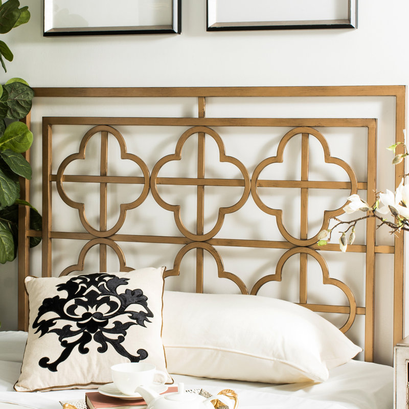 Lucinda Metal Headboard, Full, Antique Gold